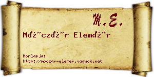 Móczár Elemér névjegykártya