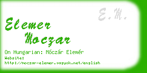 elemer moczar business card